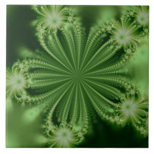 De Cerâmica Azulejo verde do Fractal da flor