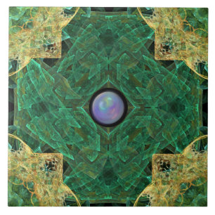 De Cerâmica Azulejo verde Dourado do teste padrão da pérola