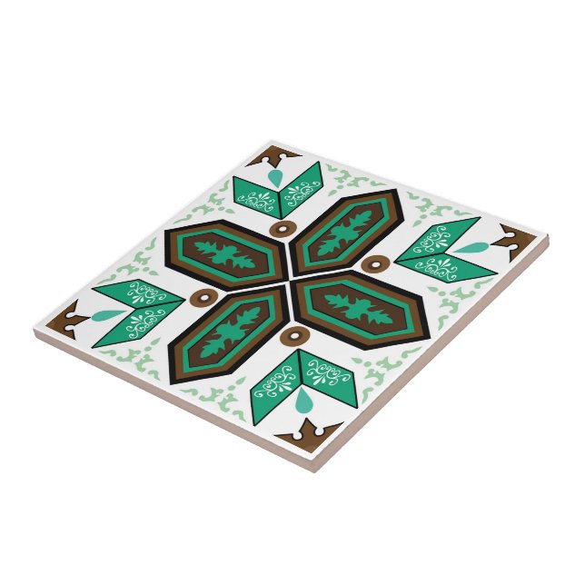 De Cerâmica Azulejo verde e branco (Lateral)