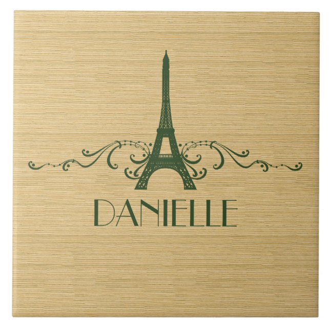 De Cerâmica Azulejo verde francês florescente (Frente)