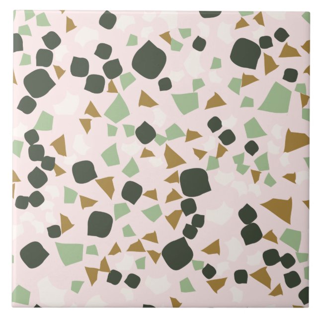De Cerâmica Azulejo Verde Moderno, Rosa Simples, (Frente)