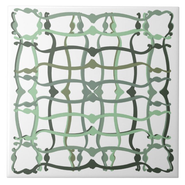 De Cerâmica Azulejo verde sage do campo francês (Frente)