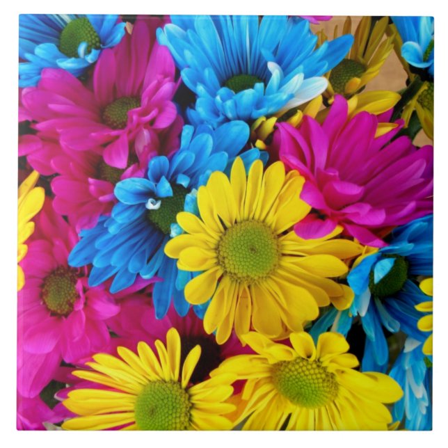 De Cerâmica azulejo vermelho, azul e amarelo (Frente)