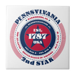 De Cerâmica Azulejo vermelho, branco e azul da Pensilvânia Cer