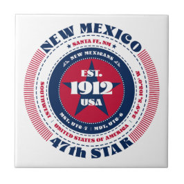 De Cerâmica Azulejo vermelho, branco e azul Novo México cerâmi