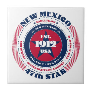 De Cerâmica Azulejo vermelho, branco e azul Novo México cerâmi