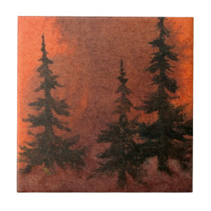 De Cerâmica Azulejo Vermelho da Árvore Pine