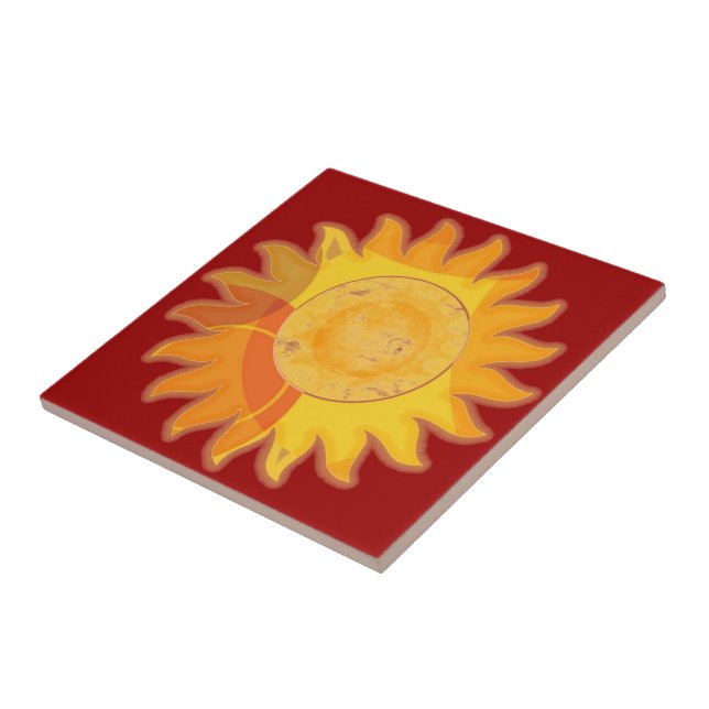 De Cerâmica Azulejo vermelho da luz do sol (Lateral)