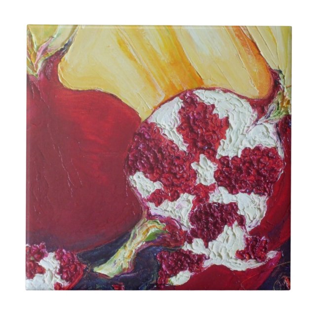 De Cerâmica Azulejo vermelho das romã (Frente)