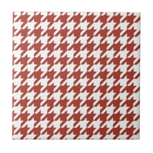 De Cerâmica azulejo vermelho e branco do padrão houndstooth