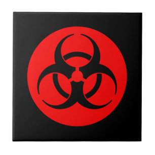 De Cerâmica Azulejo vermelho & preto do Biohazard