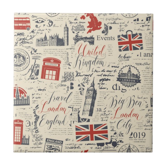 De Cerâmica Azulejo Vintage London (Frente)