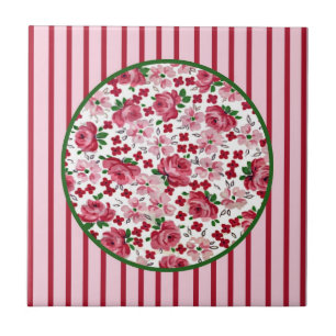 De Cerâmica Azulejo Vintage Pink Roses