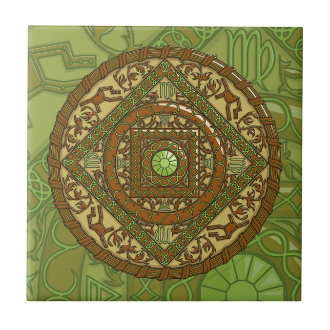De Cerâmica Azulejo Virgo Mandala (Frente)