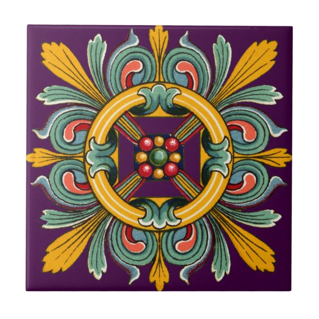De Cerâmica Azulejo vitoriano roxo (Frente)