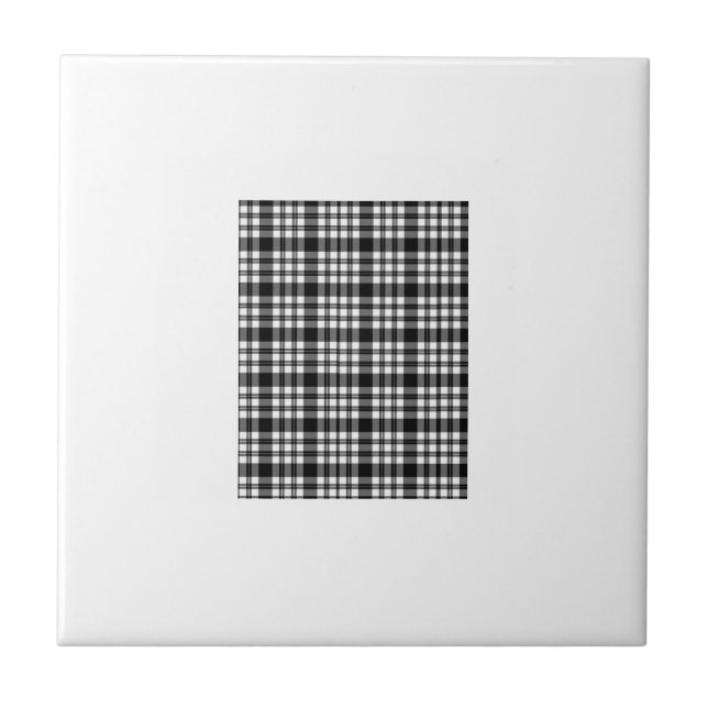 De Cerâmica Azulejo Xadrez Branco e Preto (Frente)