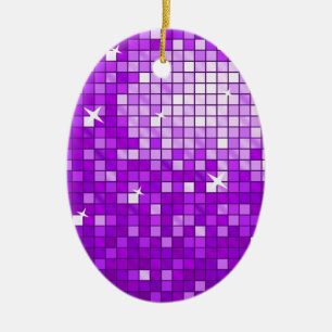 De Cerâmica Azulejos Disco Ornamento roxo oval