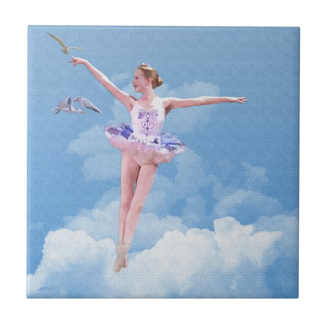 De Cerâmica Bailarina, nuvens, azulejo dos pássaros (Frente)
