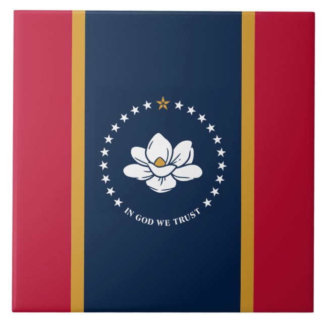 De Cerâmica Bandeira do Mississippi em Azulejo (Frente)