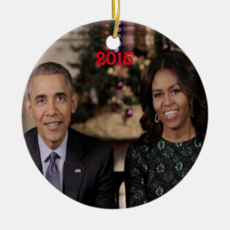 De Cerâmica Barack e Michelle 2015 - Ornamento