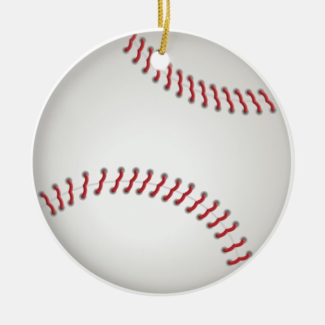 De Cerâmica Baseball - ornamento personalizado (Frente)