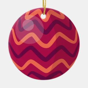 De Cerâmica Baubles Red and Orange Christmas Ornamento