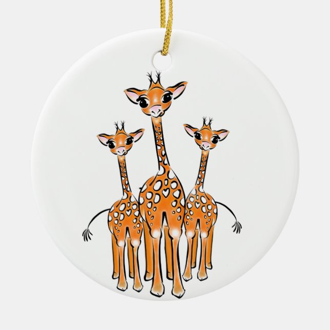 De Cerâmica Bebê girafa-cuta, animais safari Ornamento cerâmic (Frente)