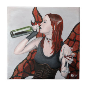 De Cerâmica Bebendo Mágico Vinho Fantasia Azulejo cerâmico
