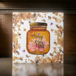 De Cerâmica Bees Honey Jar Personalize | Azulejo cerâmico