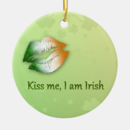 De Cerâmica Beije-me Sou Irlandês - Ornamento