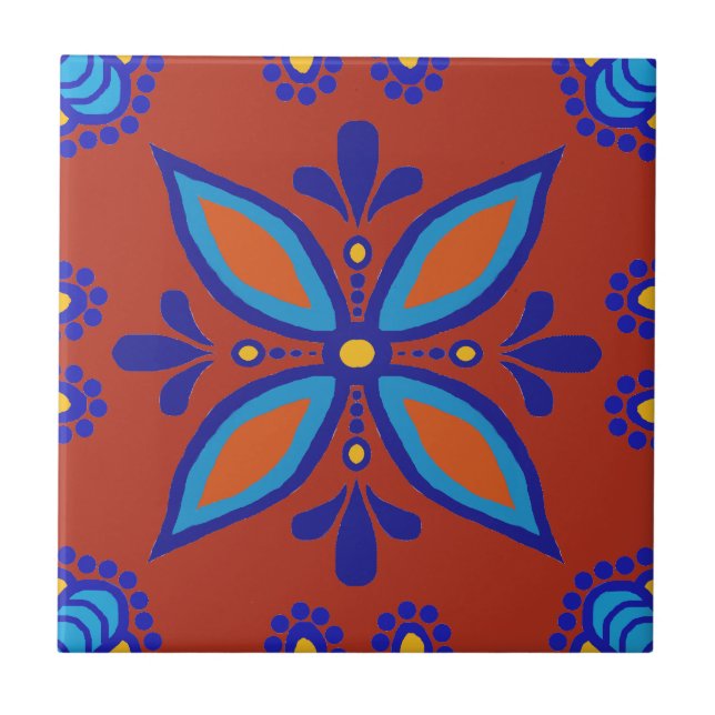 De Cerâmica Belo Azulejo Boho Talavera (Frente)