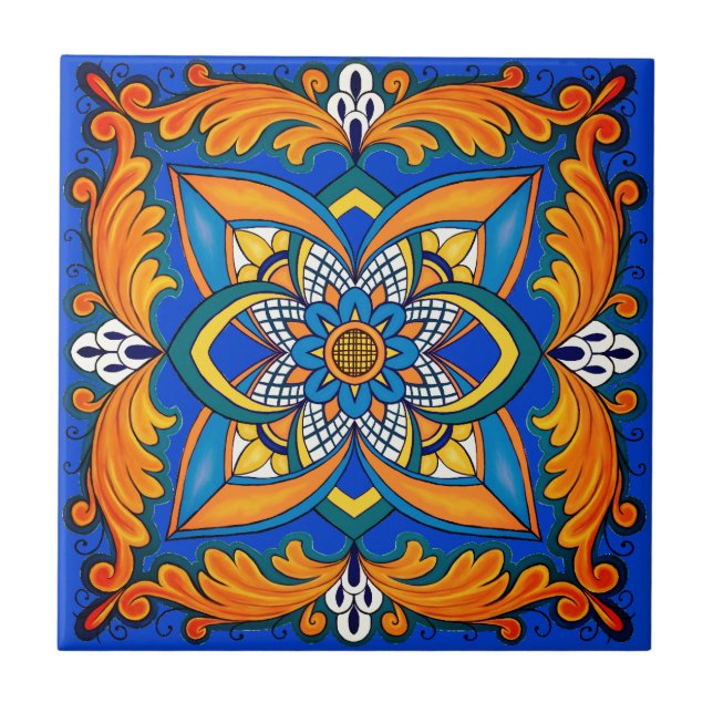 De Cerâmica Belo Azulejo italiano Boho (Frente)