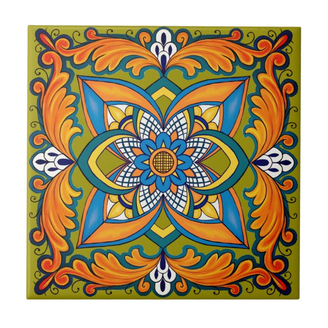 De Cerâmica Belo Azulejo italiano Boho (Frente)