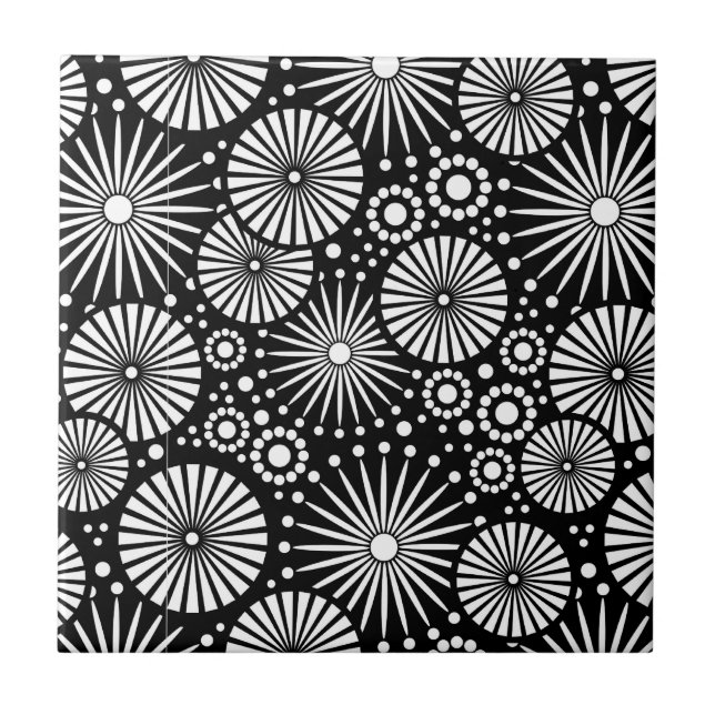 De Cerâmica Belo Azulejo preto e branco (Frente)