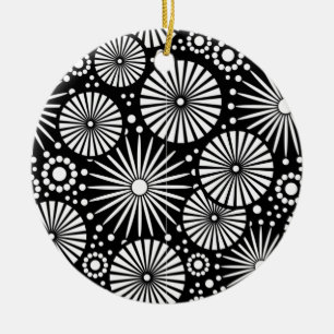 De Cerâmica Belo ornamento preto e branco