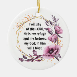 De Cerâmica Belo Psalm 91 Ornamento Cerâmico Floral