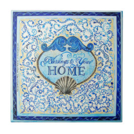 De Cerâmica "Bênçãos a sua casa": 4,25"" - azulejo x4.25
