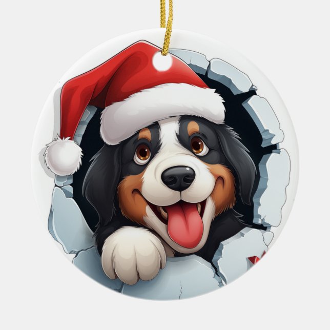 De Cerâmica Bernese Mountain Dog 3D ornamento (Frente)