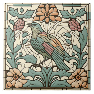 De Cerâmica Bird azulejo Art Nouveau