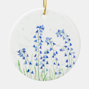 De Cerâmica Bluebells flores azuis ornamento cerâmico