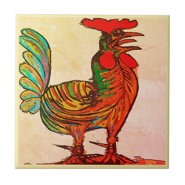De Cerâmica Bom dia, Rooster, Azulejo (Frente)
