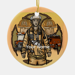 De Cerâmica Bombeiros Tão Prontos ornamento
