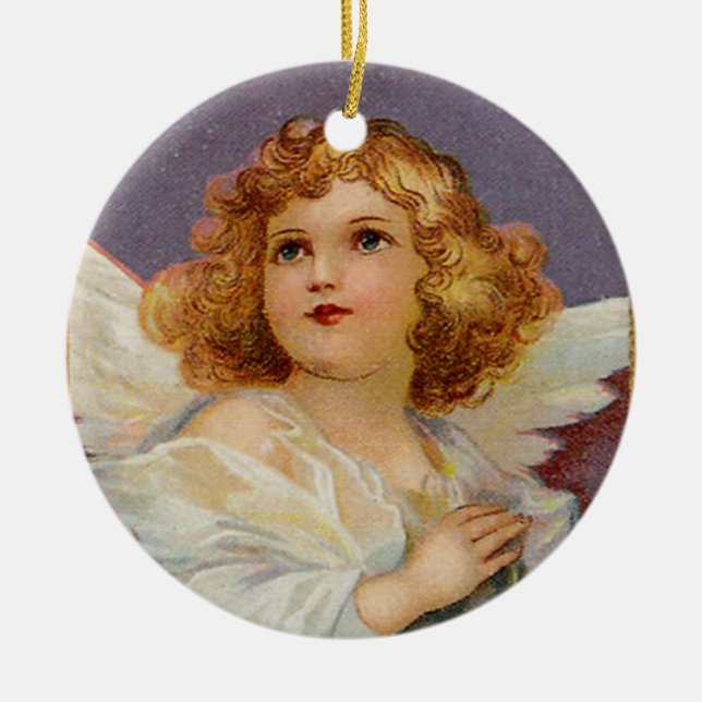 De Cerâmica Bonito Anjo Pequeno - Ornamento (Frente)