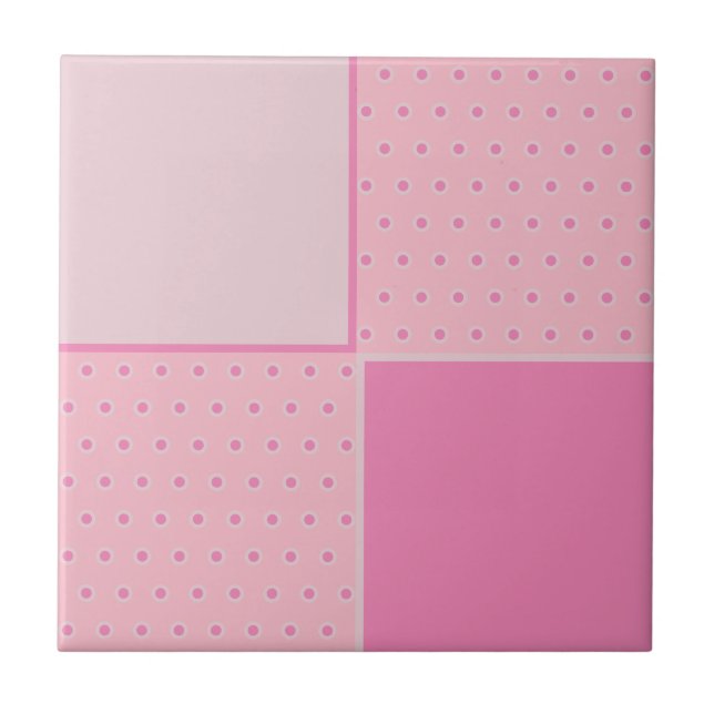 De Cerâmica Bonito em pinks spots e quadrados azulejo (Frente)