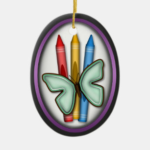 De Cerâmica Borboleta & pastéis - presente para o ornamento d