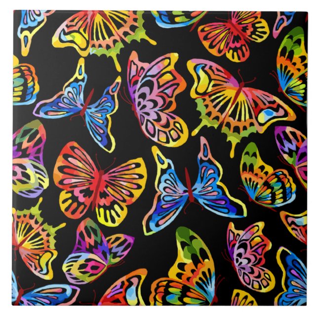 De Cerâmica Borboletas Azulejo cerâmico (Frente)