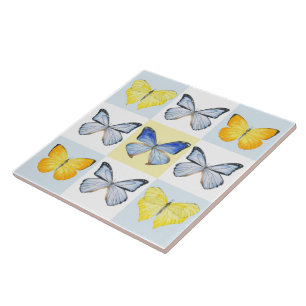 De Cerâmica Borboletas em um Azulejo cerâmico (B)