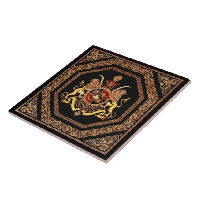 De Cerâmica Brasão Islâmico Árabe Azulejo Cerâmico Preto (Lateral)