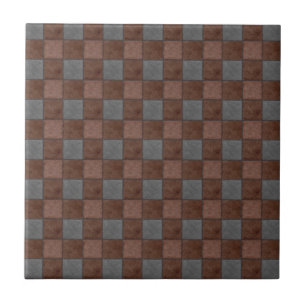 De Cerâmica Brown e azulejo preto da verificação da xadrez
