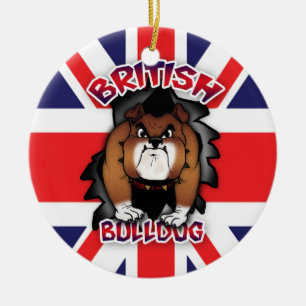 De Cerâmica Buldogue britânico - Union Jack - ornamento